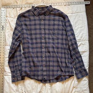 UNTUCKit Navy and Beige Plaid Shirt